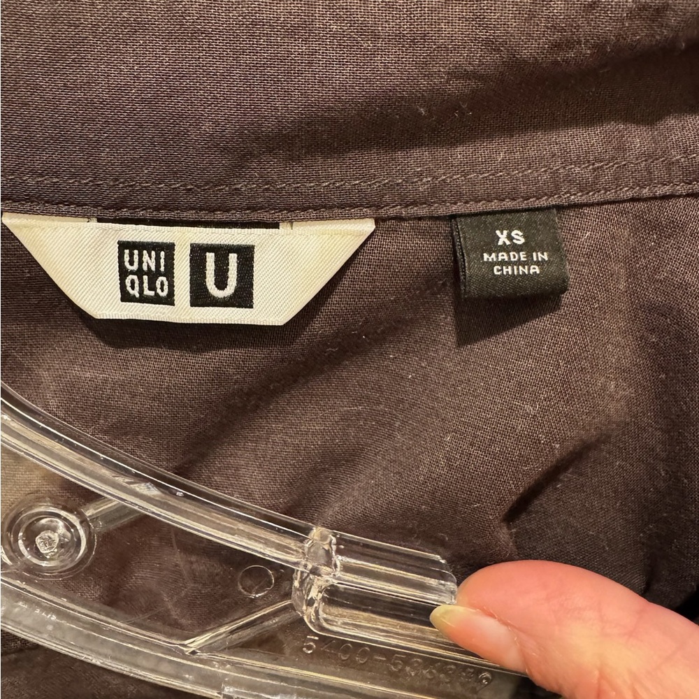 Women’s Uniqlo U- Washed Black Button Front Shirt -Xs View 3